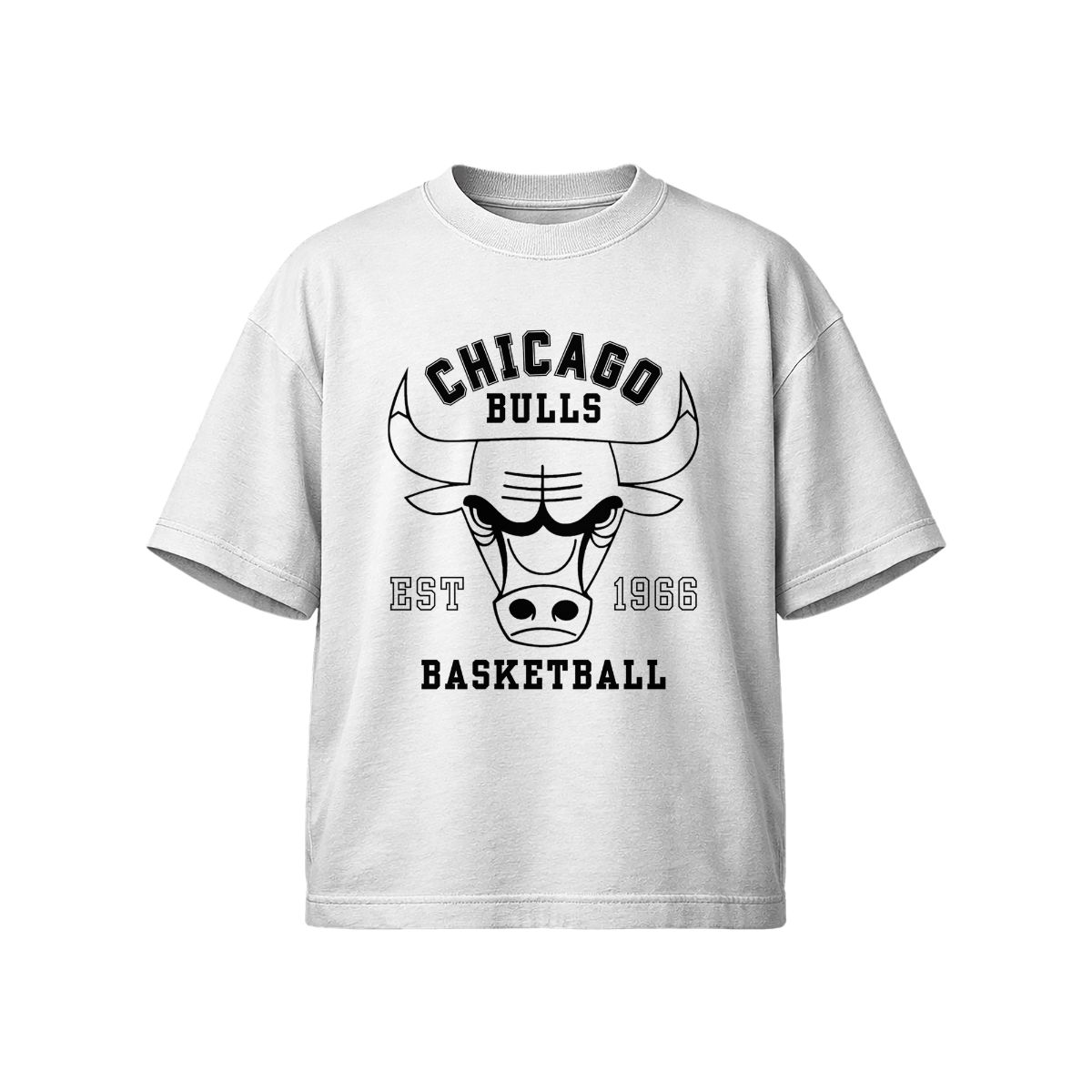 Bulls Split Black White Basketball T-Shirt Streetwear Graphic Tee