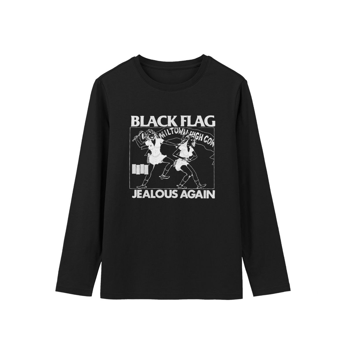 Black Flag Jealous Again Vintage Punk Rock Graphic T-Shirt Retro Band Tee