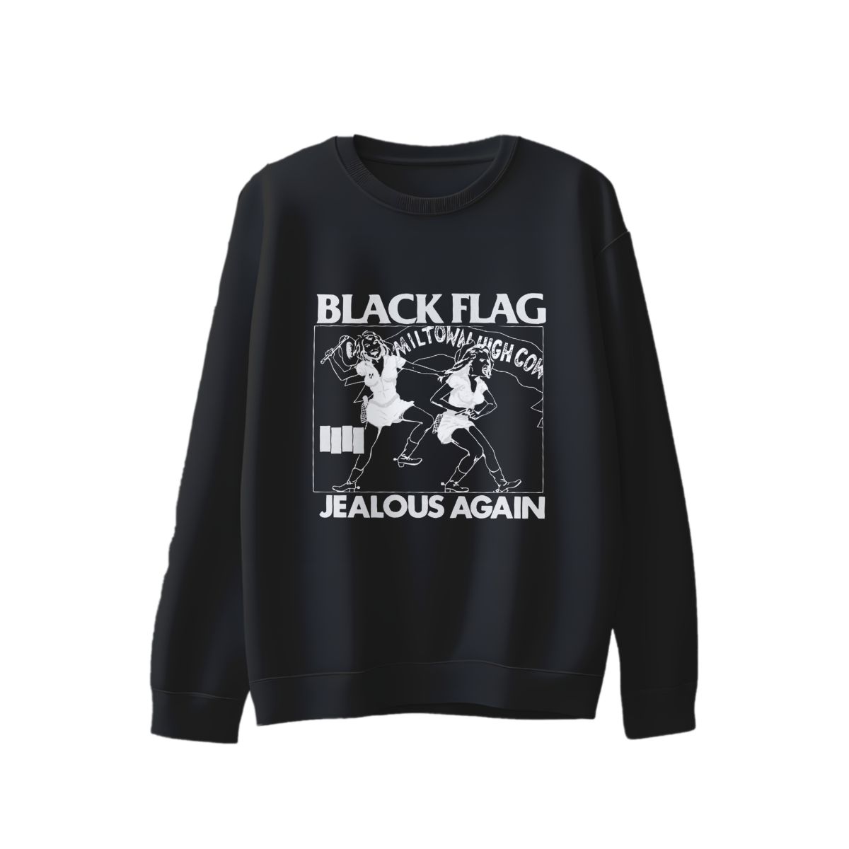 Black Flag Jealous Again Vintage Punk Rock Graphic T-Shirt Retro Band Tee