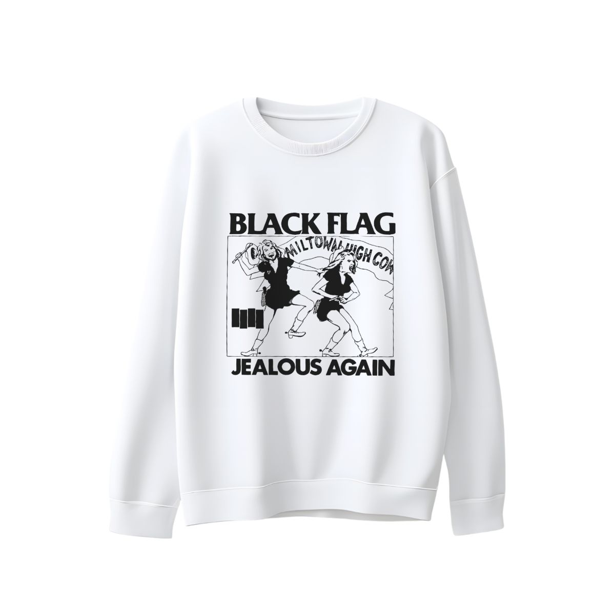 Black Flag Jealous Again Vintage Punk Rock Graphic T-Shirt Retro Band Tee