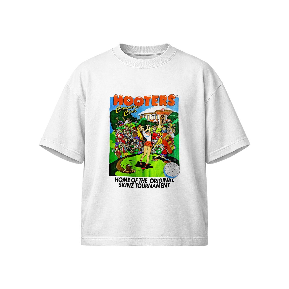 Vintage Hooters Country Club Graphic T-Shirt Retro Cartoon Golf Streetwear Unisex Tee