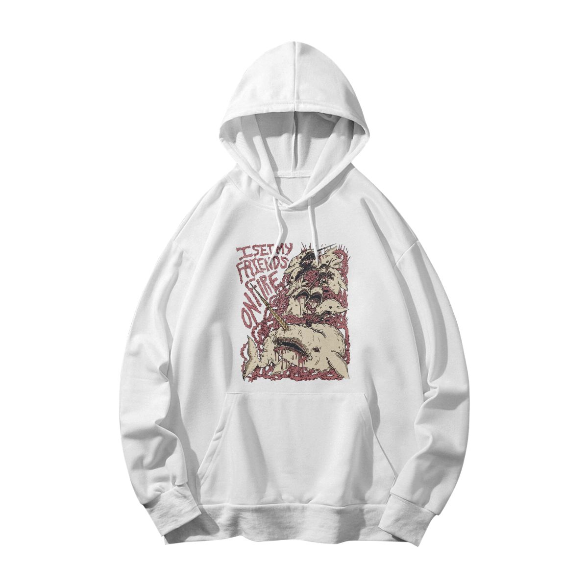 Creepy Monster Whale Graphic T-Shirt – Horror Punk Vintage Style Streetwear Tee