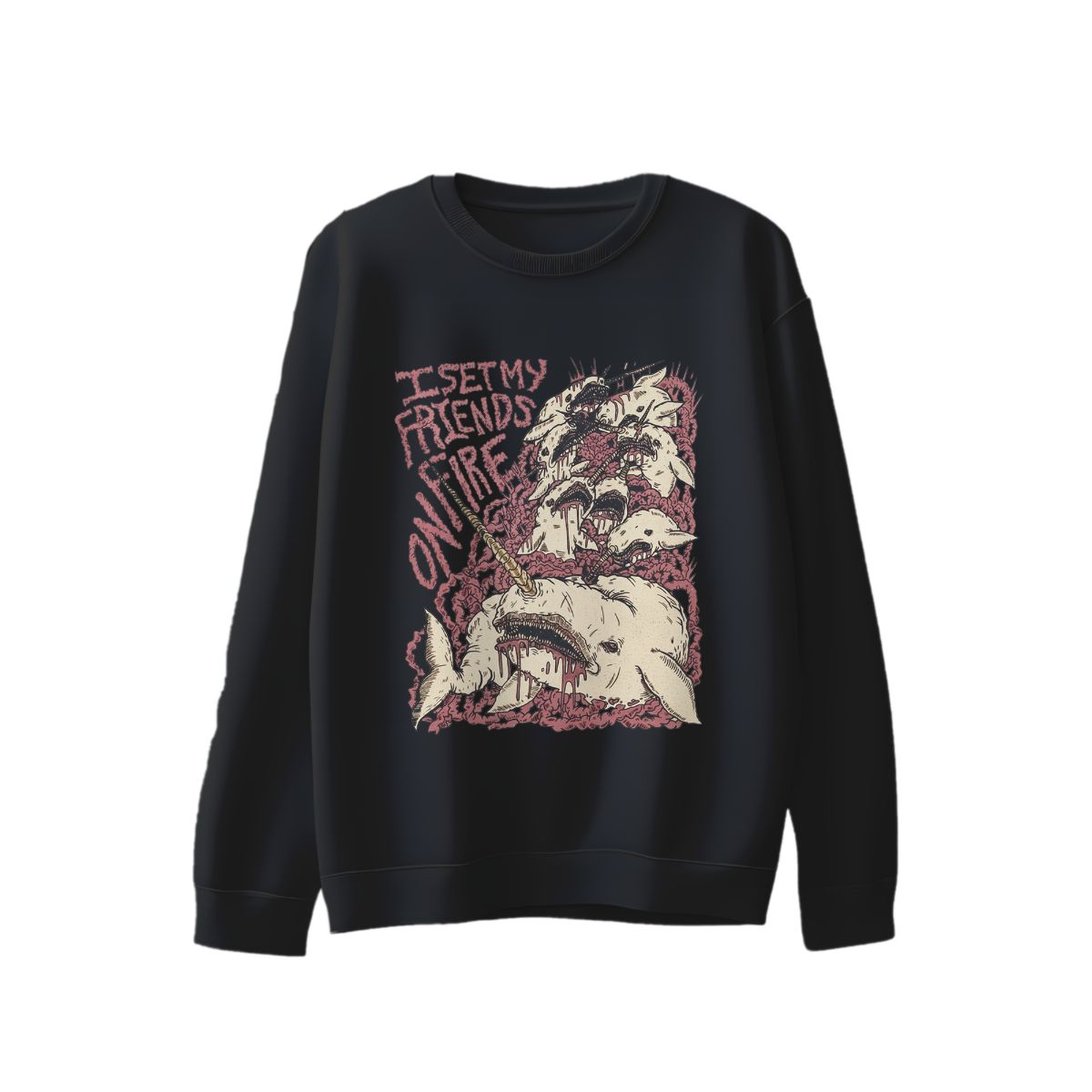 Creepy Monster Whale Graphic T-Shirt – Horror Punk Vintage Style Streetwear Tee