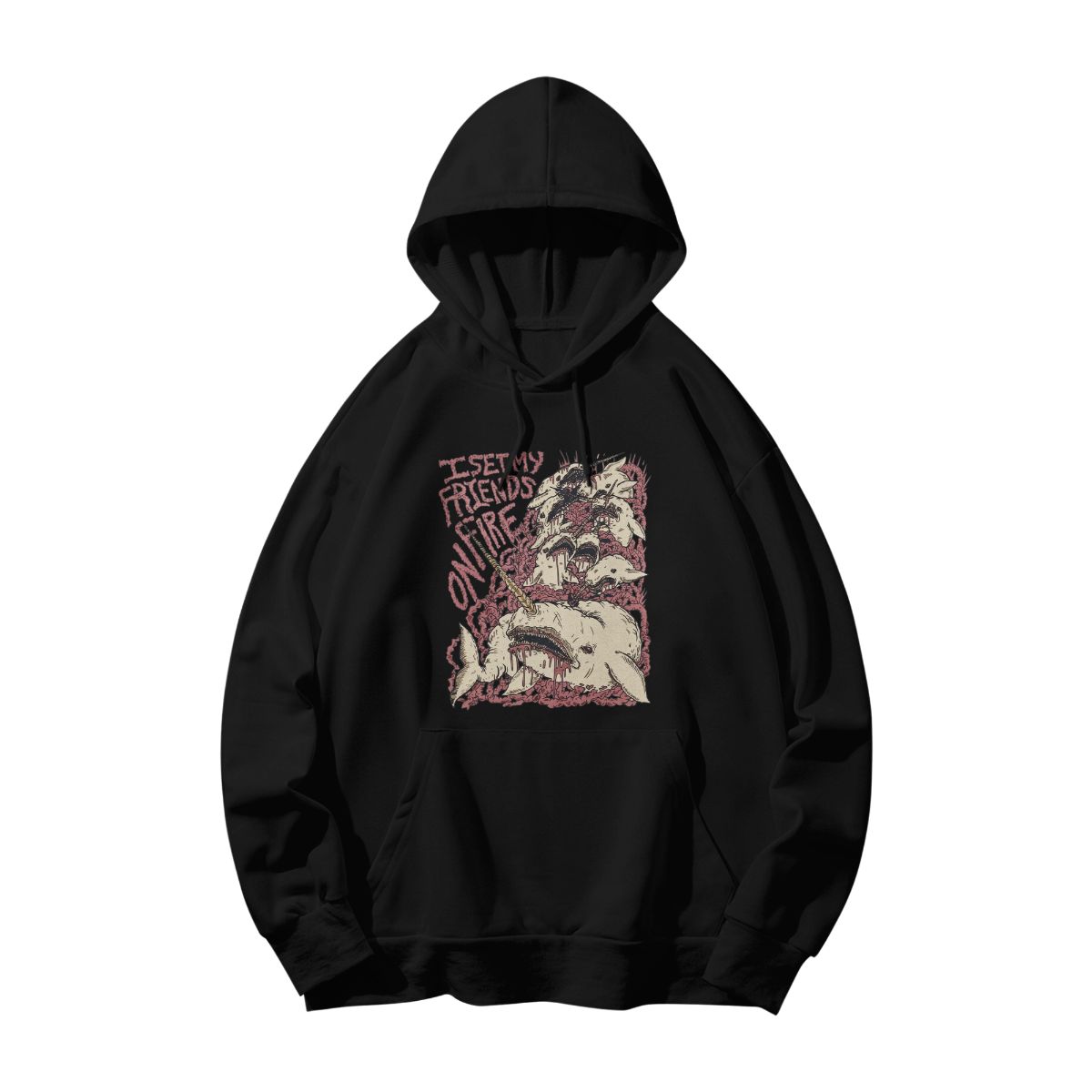 Creepy Monster Whale Graphic T-Shirt – Horror Punk Vintage Style Streetwear Tee