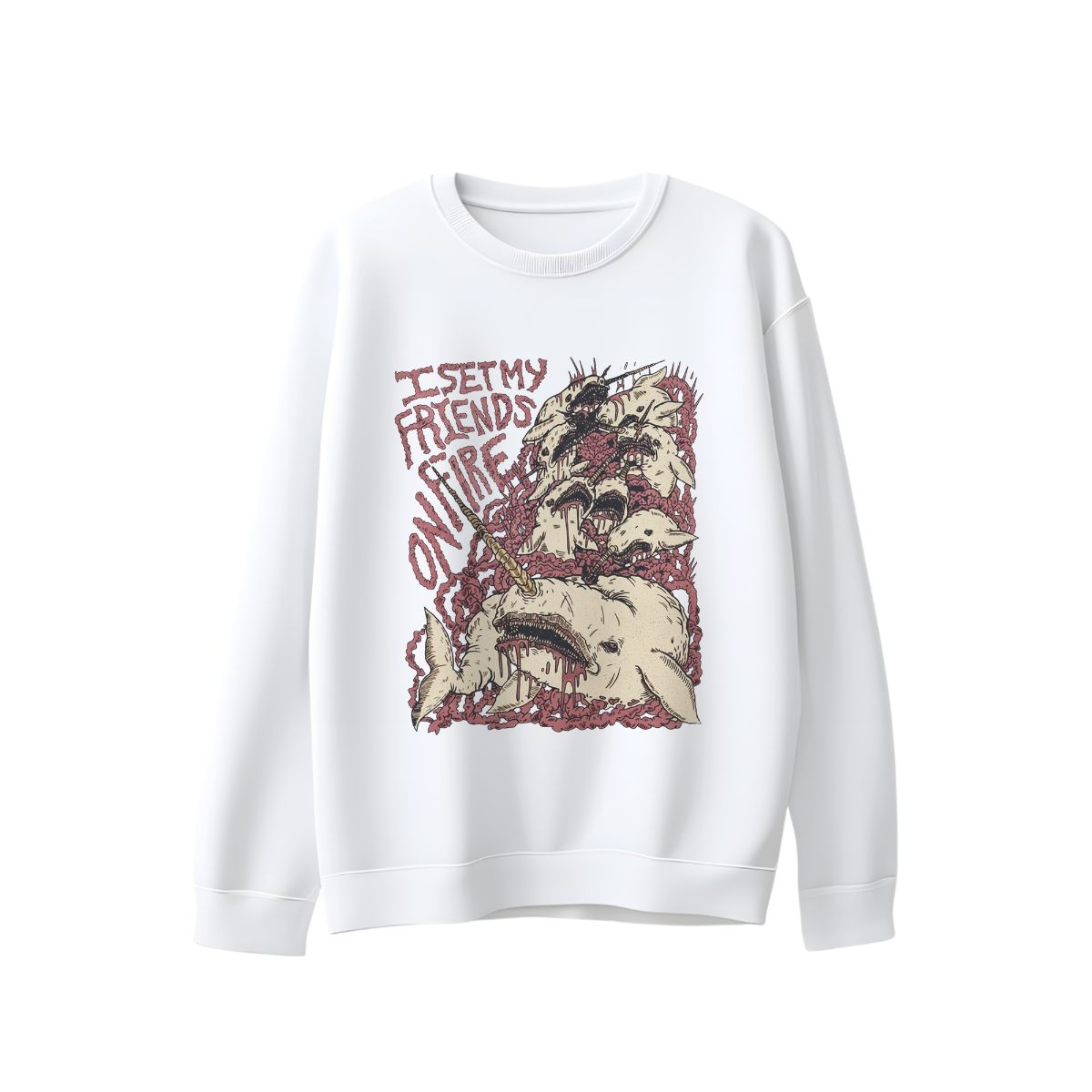 Creepy Monster Whale Graphic T-Shirt – Horror Punk Vintage Style Streetwear Tee