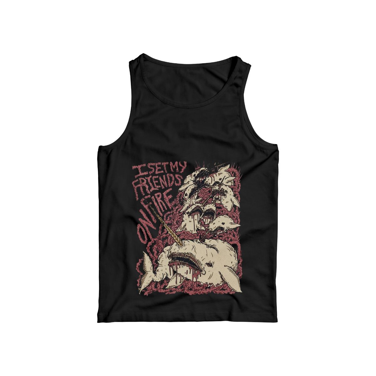 Creepy Monster Whale Graphic T-Shirt – Horror Punk Vintage Style Streetwear Tee