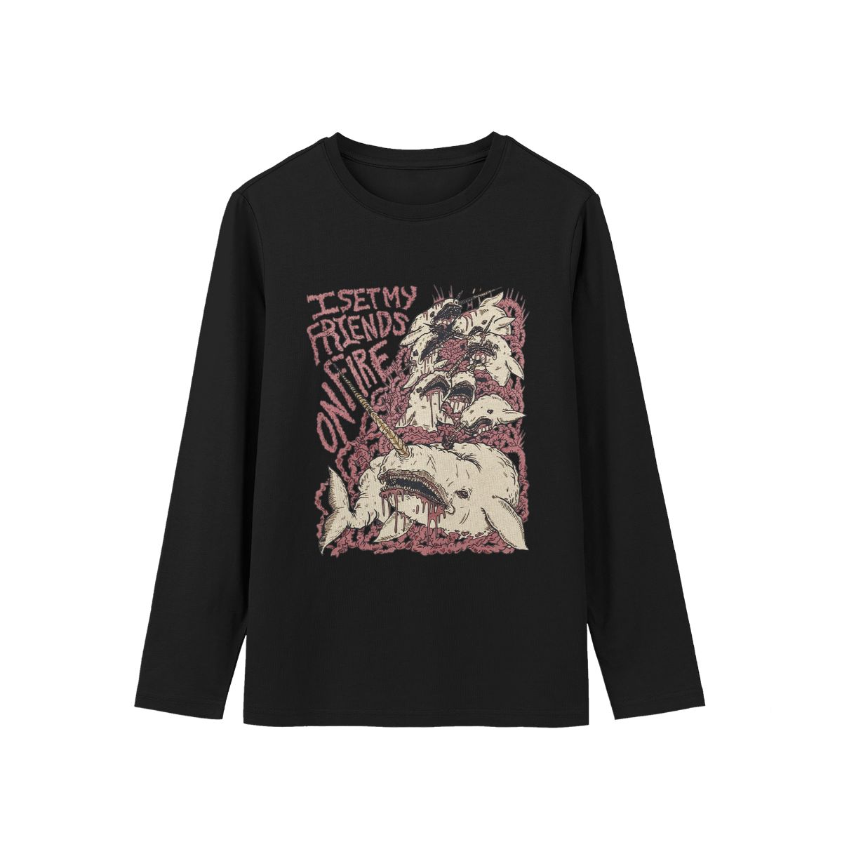 Creepy Monster Whale Graphic T-Shirt – Horror Punk Vintage Style Streetwear Tee