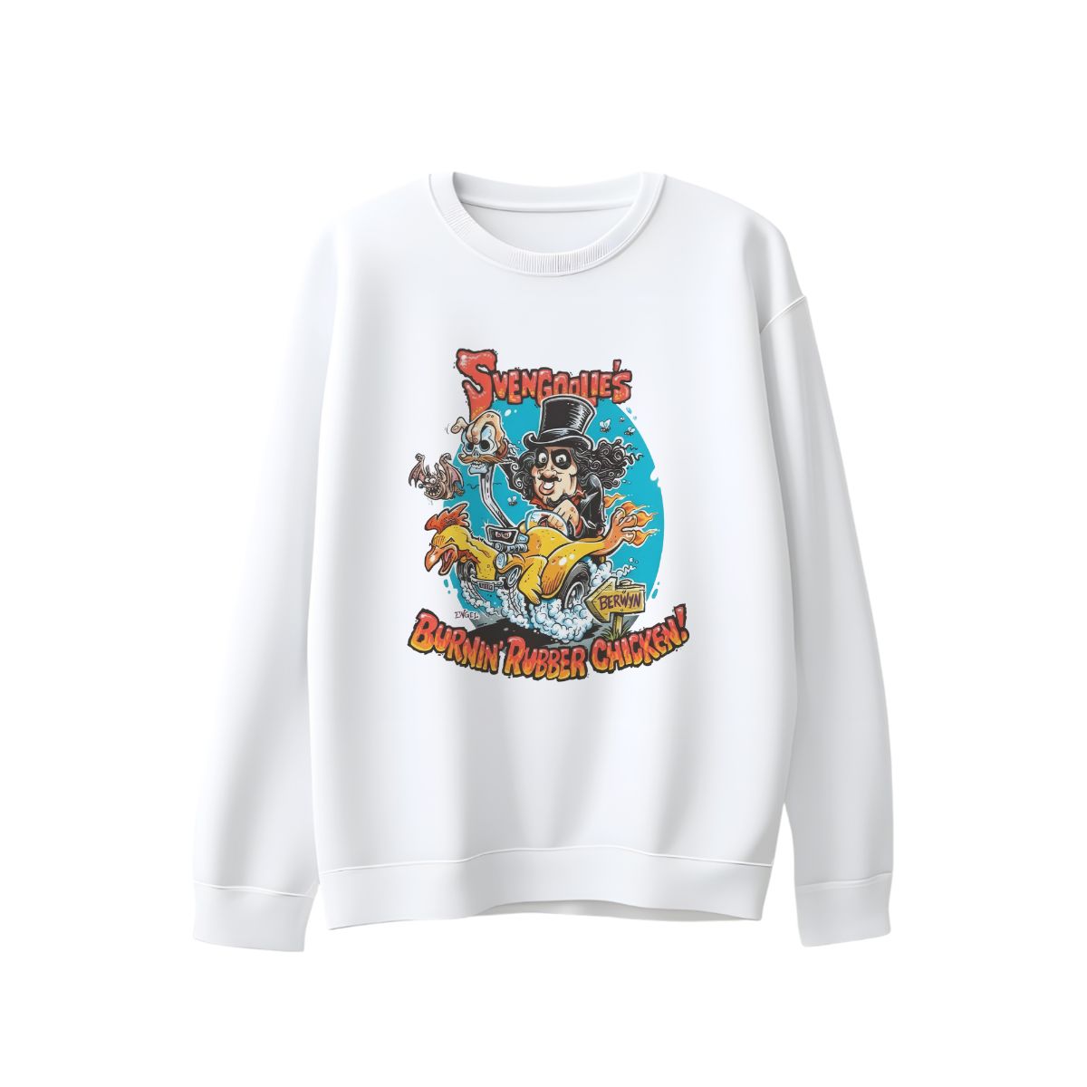 SVENGOOLIE’S BURNIN RUBBER CHICKEN! Funny Horror Retro Graphic Tee