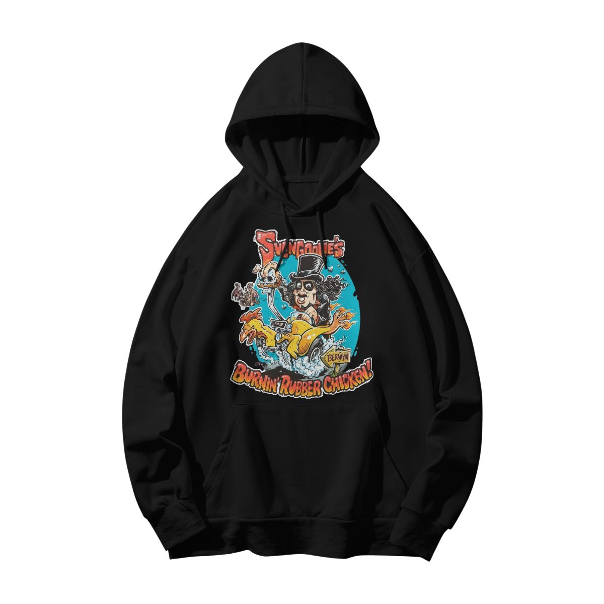 SVENGOOLIE’S BURNIN RUBBER CHICKEN! Funny Horror Retro Graphic Tee