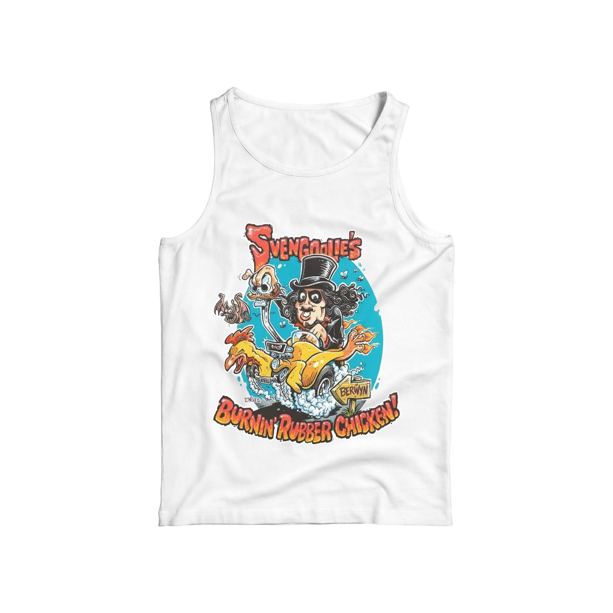 SVENGOOLIE’S BURNIN RUBBER CHICKEN! Funny Horror Retro Graphic Tee