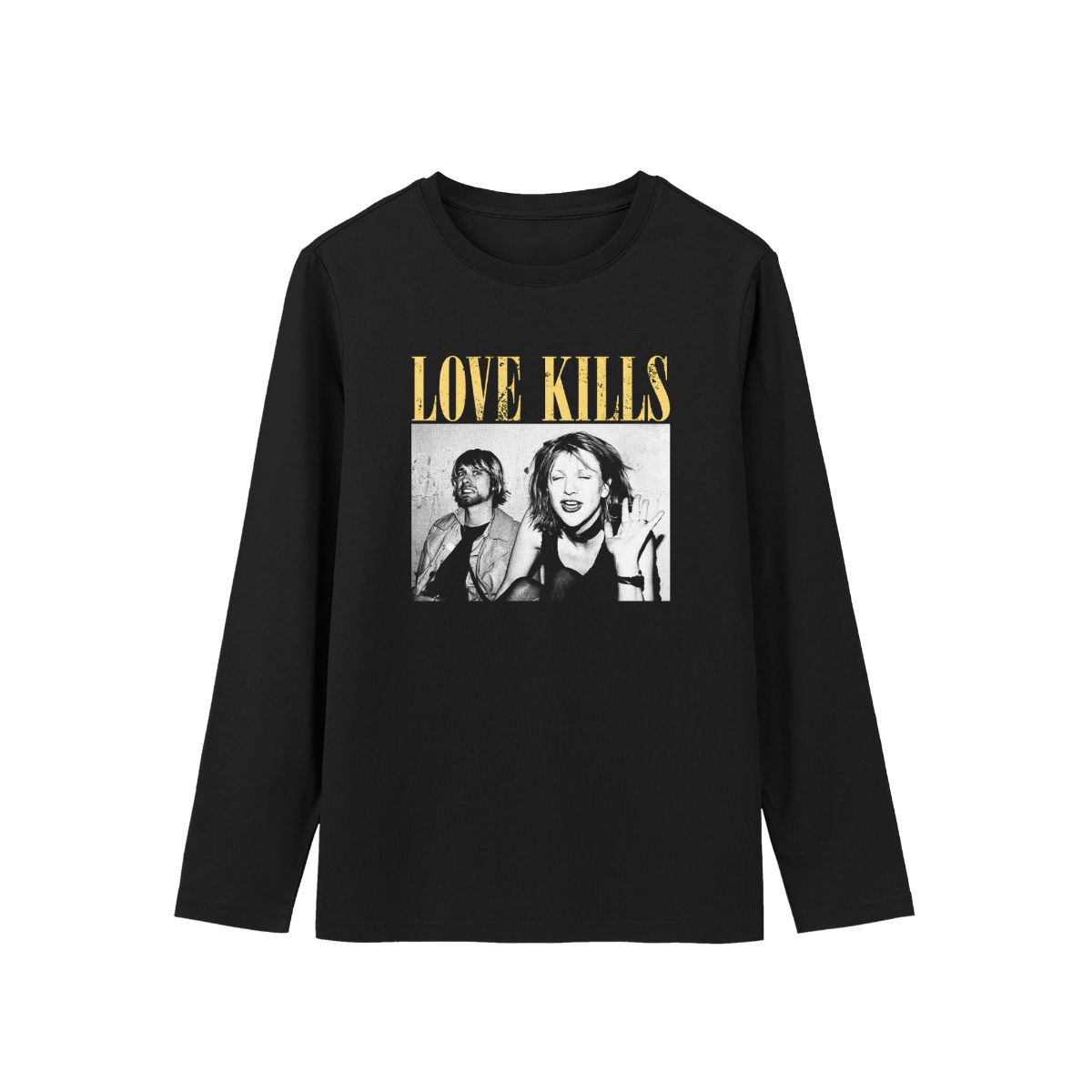 Love Kills Shirt Vintage Grunge Tee – Retro Black and White Rock Style