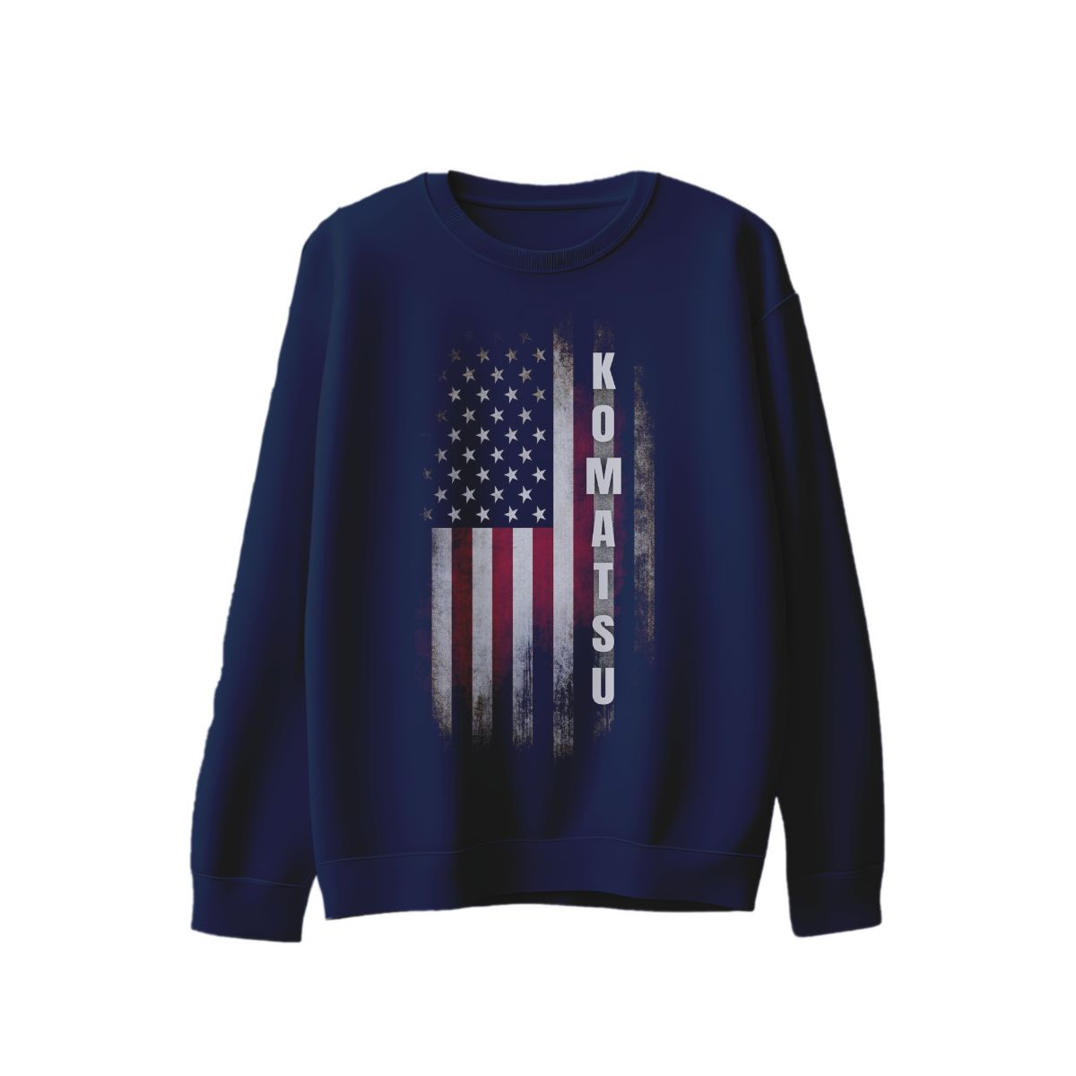 Komatsu USA Flag T-Shirt – Vintage American Flag Industrial Graphic Tee