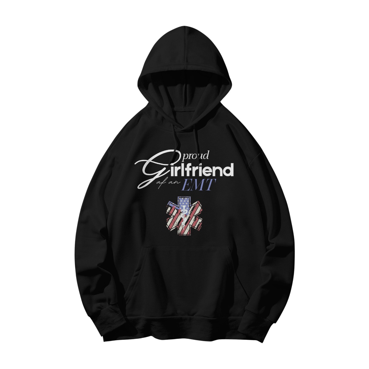 Proud Girlfriend- EMT American Flag T-Shirt  Tee