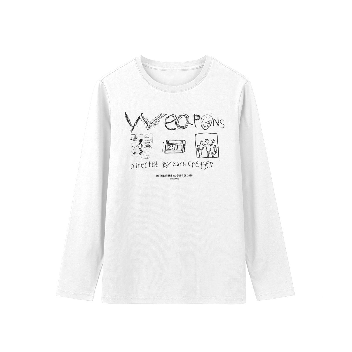 Vintage Chalk Art Graphic T-Shirt – Abstract Weapons & Sketch Design Tee