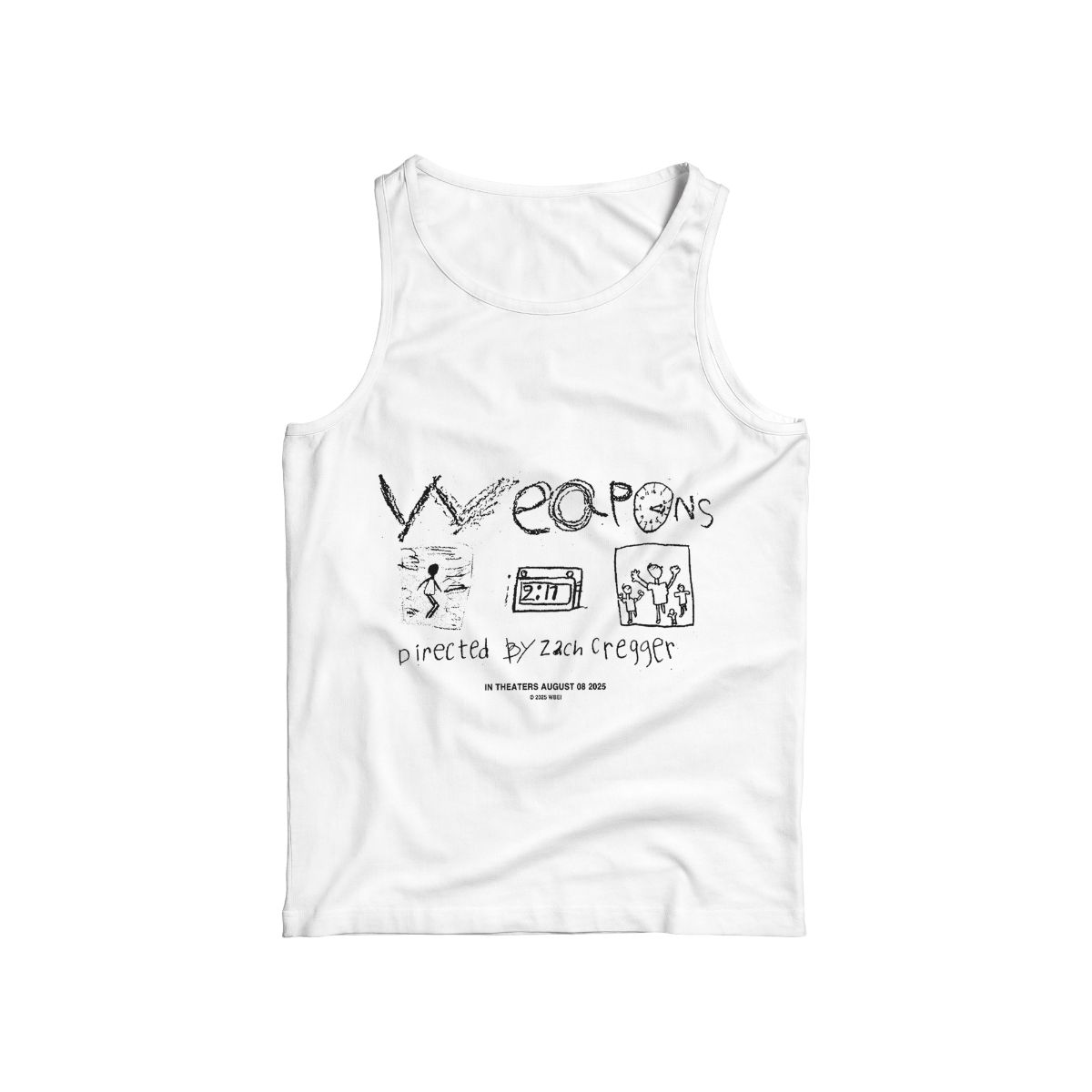 Vintage Chalk Art Graphic T-Shirt – Abstract Weapons & Sketch Design Tee