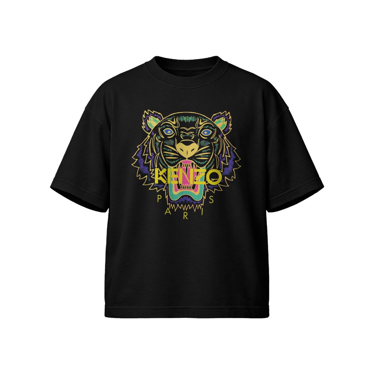 Colorful Tiger Graphic T-Shirt – Bold Streetwear Animal Print Tee