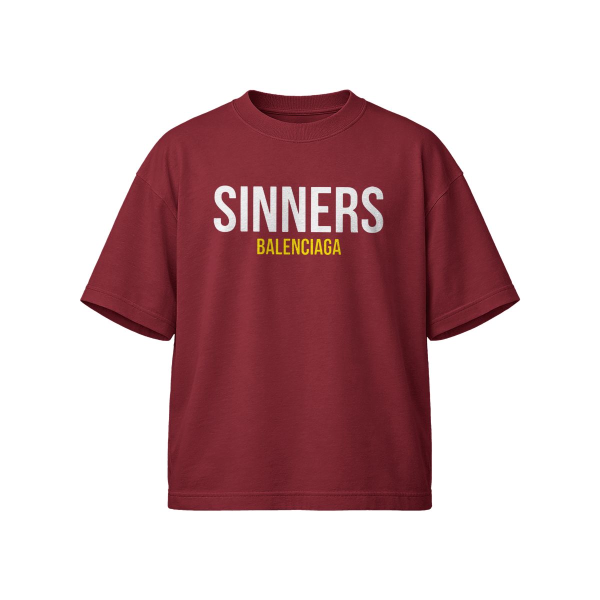 Balenciaga Sinners Oversized T-Shirt Red Graphic Tee Streetwear Parody