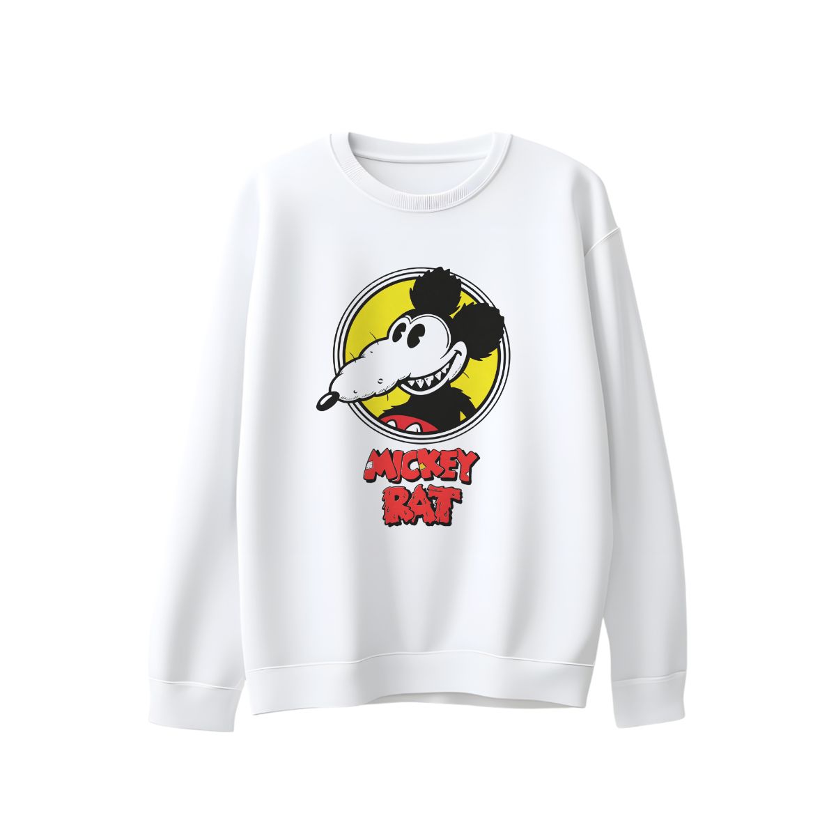 Mickey Rat Cartoon T-Shirt – Vintage Punk Style Graphic Tee, Retro Mouse Parody Shirt