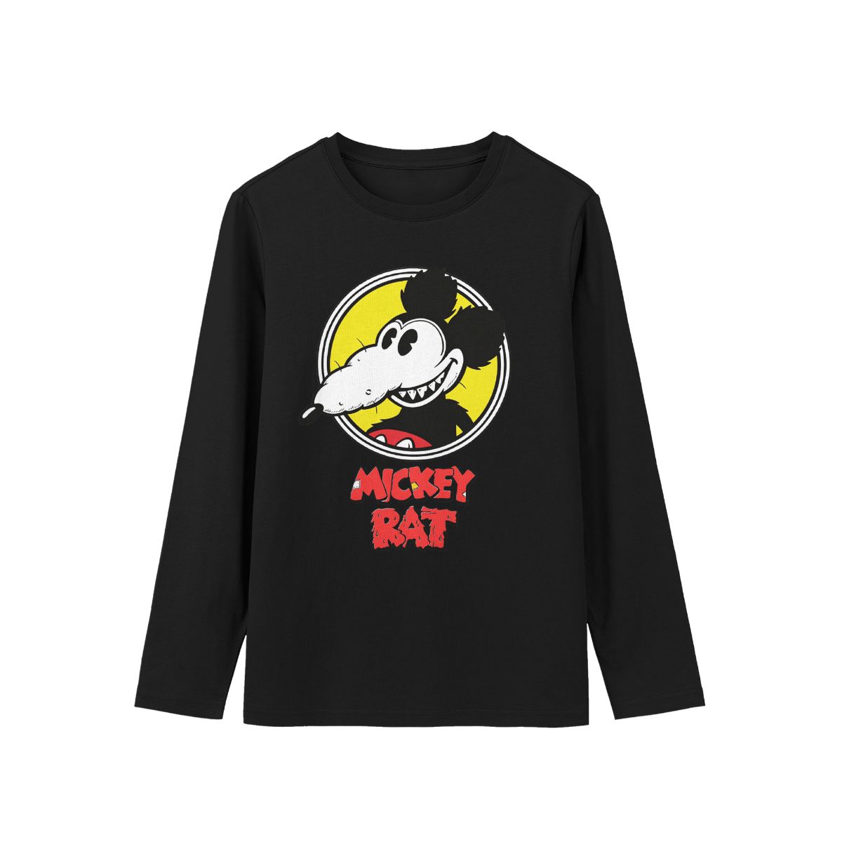 Mickey Rat Cartoon T-Shirt – Vintage Punk Style Graphic Tee, Retro Mouse Parody Shirt