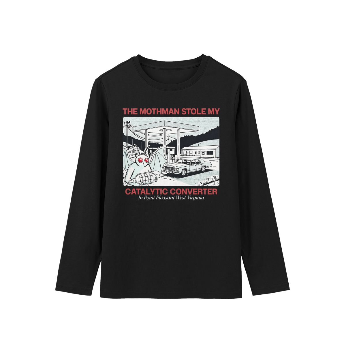 Funny Mothman Catalytic Converter T-Shirt – Cryptid Meme Graphic Tee