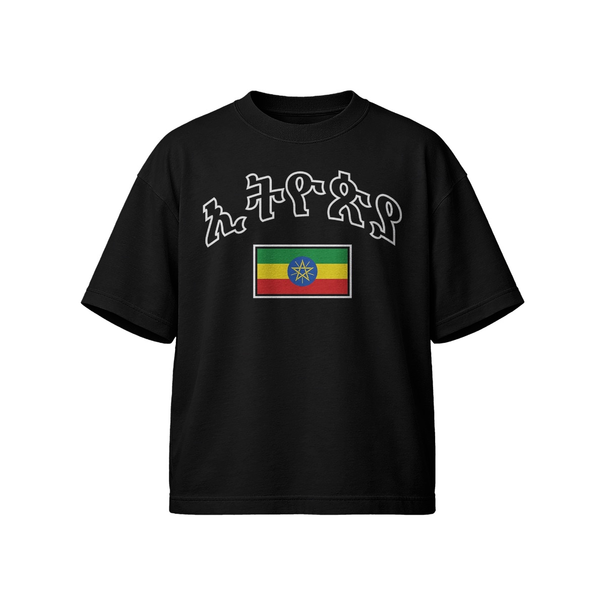 Ethiopian Pride Graphic T-Shirt – Amharic Streetwear Culture Tee