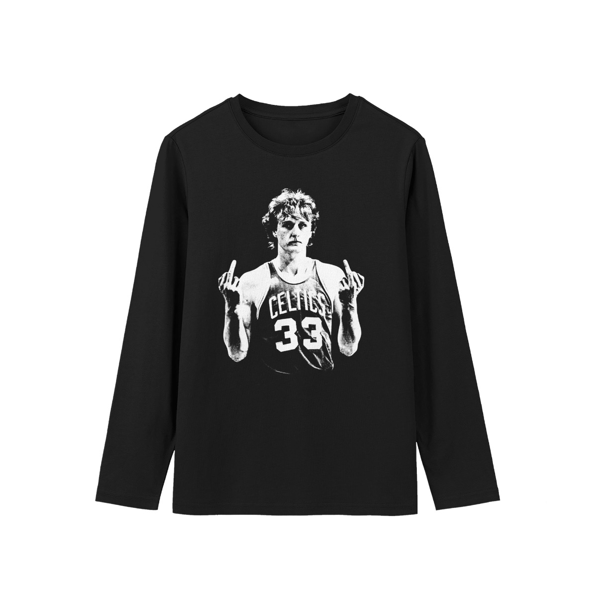 Vintage Basketball Legend Graphic Tee – Larry Bird Celtics 33 Black T-Shirt