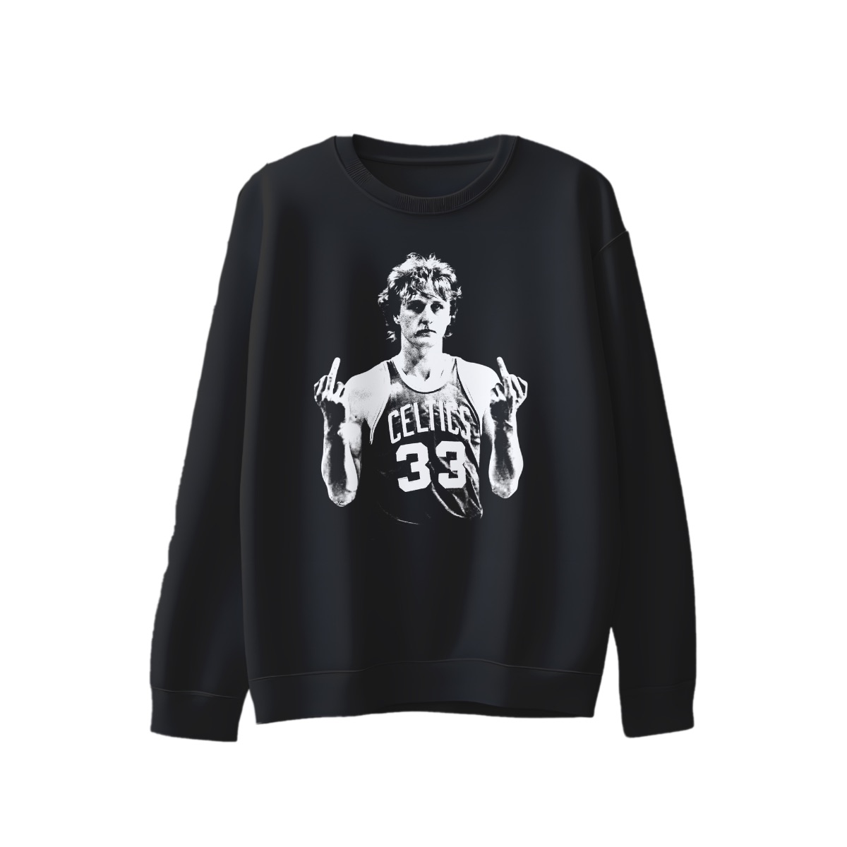 Vintage Basketball Legend Graphic Tee – Larry Bird Celtics 33 Black T-Shirt