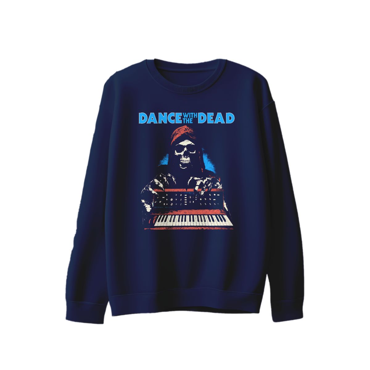 Dance With The Dead Skeleton Synthwave T-Shirt – Retro Horror DJ Graphic Tee