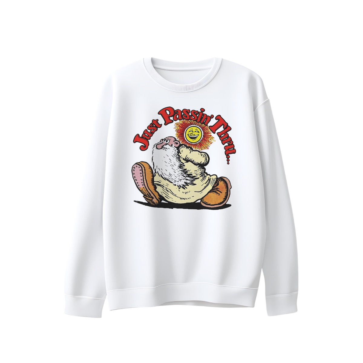 Just Passin’ Thru Vintage Graphic T-Shirt – Retro Humor Relaxed Fit Tee