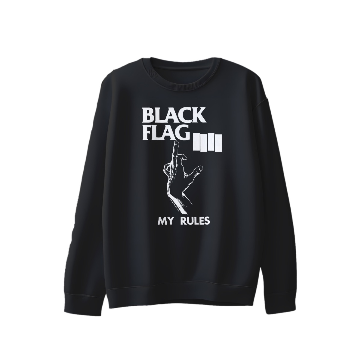 Black Flag My Rules Punk Graphic T-Shirt – Edgy Streetwear Tee