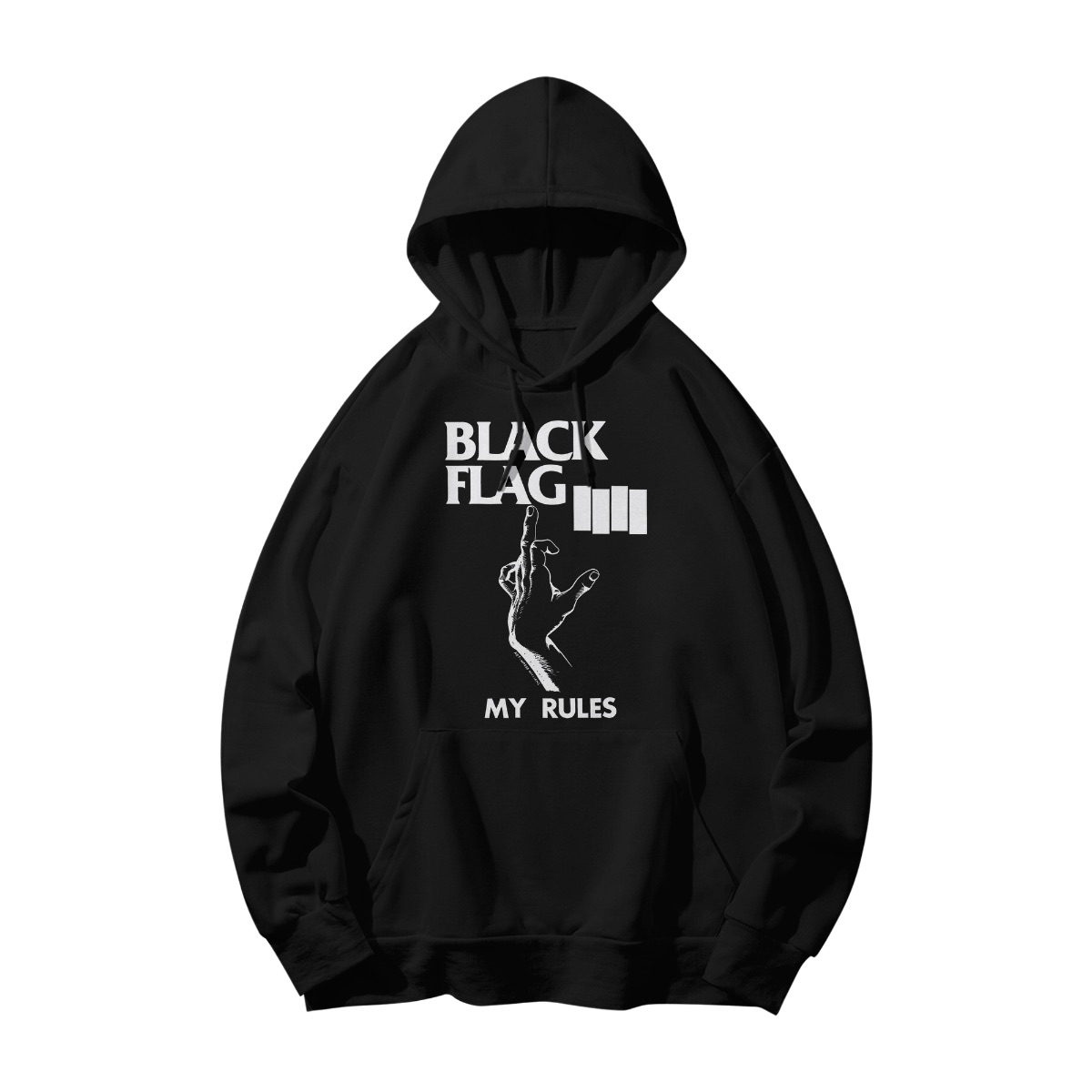 Black Flag My Rules Punk Graphic T-Shirt – Edgy Streetwear Tee