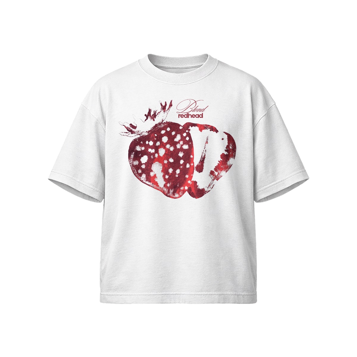 Blond Redhead Strawberry Graphic T-Shirt – Artistic Fruit Aesthetic Tee