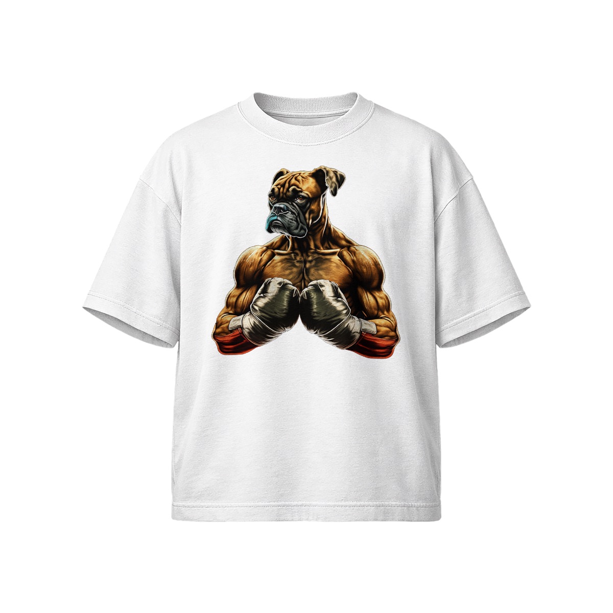 Boxer Fighter Dog T-Shirt – Muscular Boxer Boxing Graphic Streetwear Tee