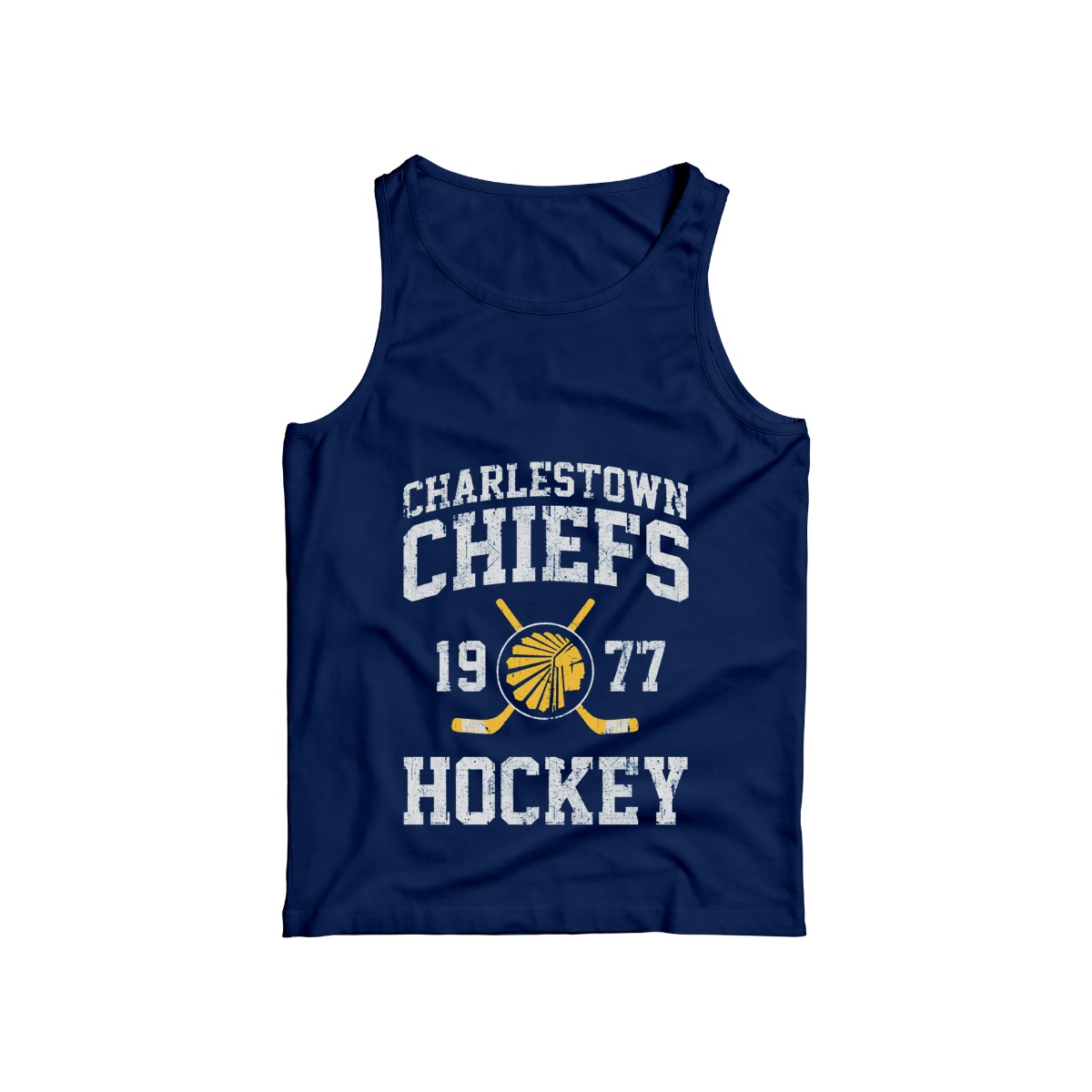 Charlestown Chiefs Hockey T-Shirt – Vintage Sports Graphic 1977