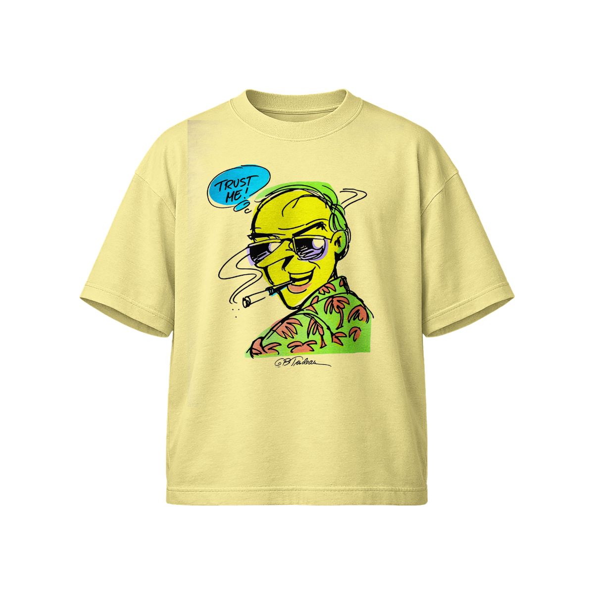 90s Doonesbury Uncle Duke “Trust Me” T-Shirt – Vintage Satirical Graphic Tee 