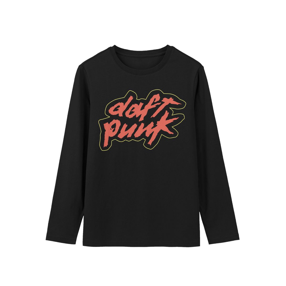 Minimalist Daft Punk Text T-Shirt – 90s Electronic Music Black Tee 