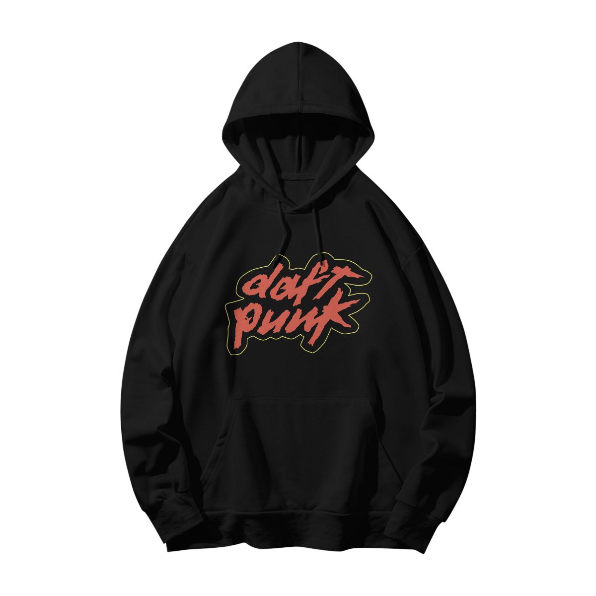 Minimalist Daft Punk Text T-Shirt – 90s Electronic Music Black Tee 
