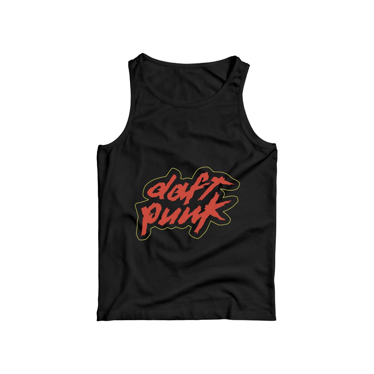 Minimalist Daft Punk Text T-Shirt – 90s Electronic Music Black Tee 