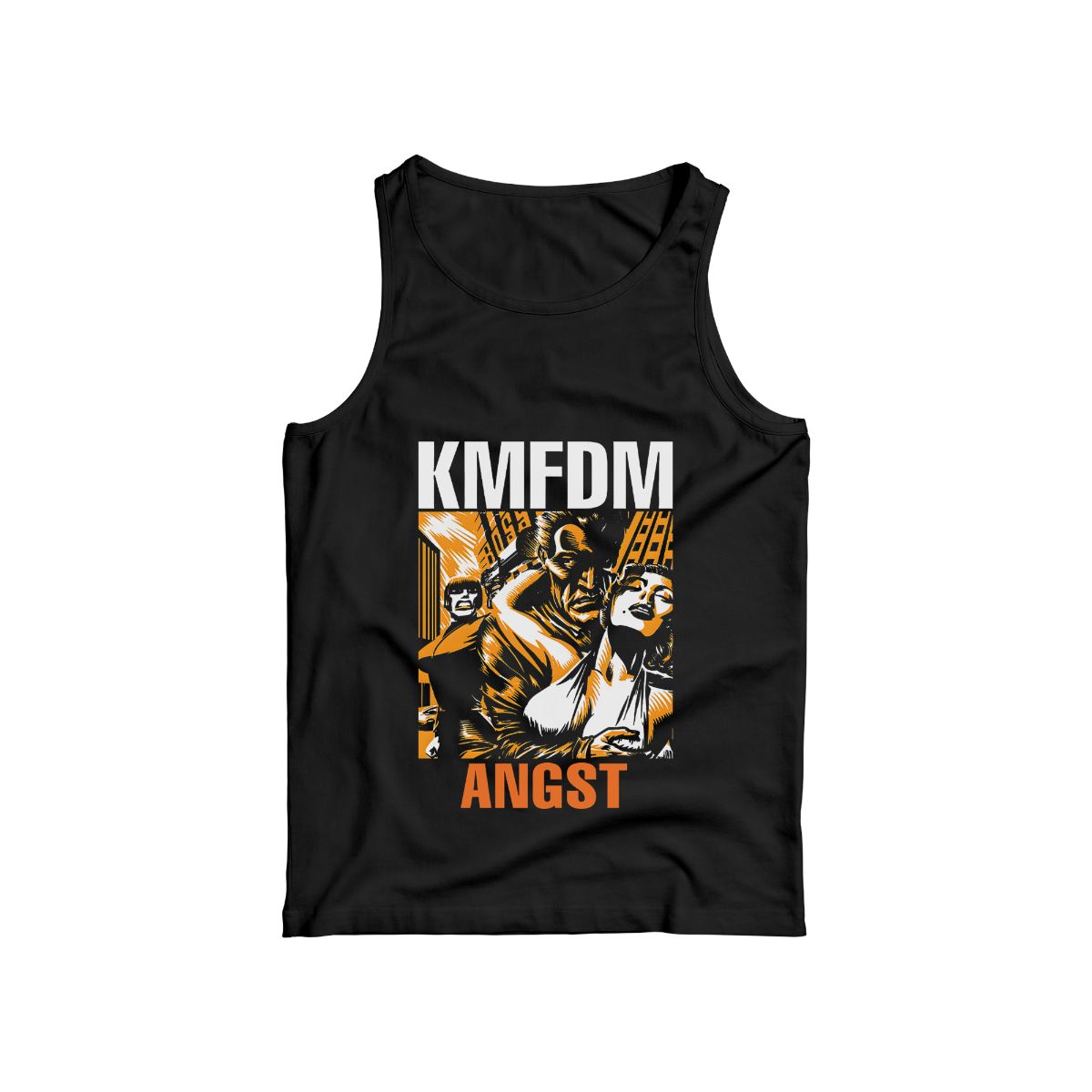  	90s KMFDM “Angst” T-Shirt – Vintage Industrial Metal Graphic Tee 