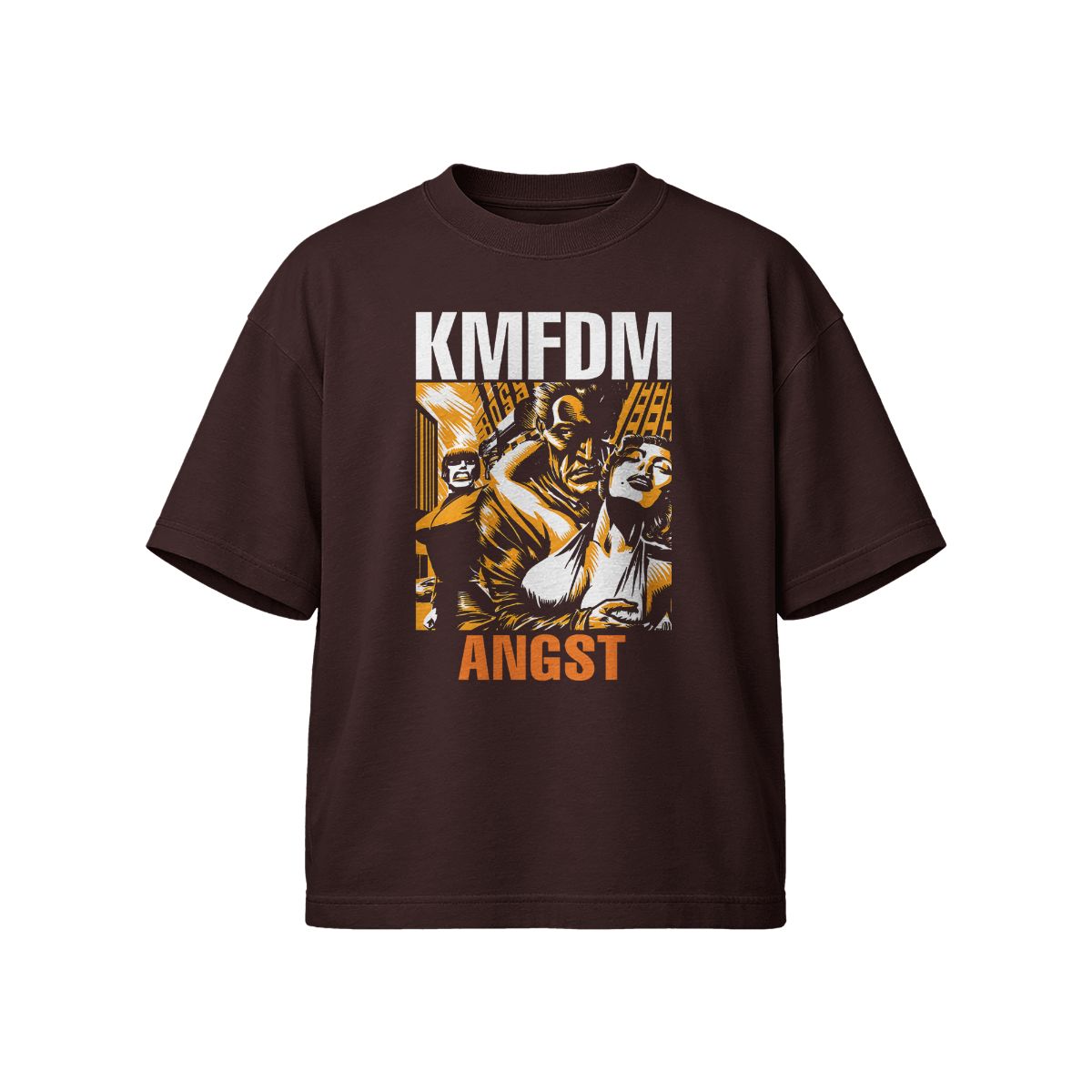  	90s KMFDM “Angst” T-Shirt – Vintage Industrial Metal Graphic Tee 