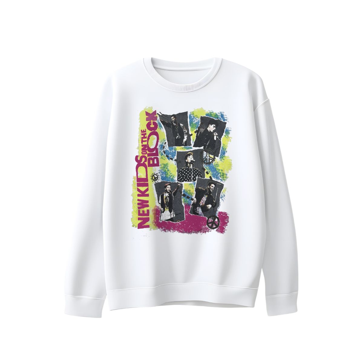 New Kids on the Block 1989 Vintage Graphic Text T-Shirt Retro 80s Pop Band Tee Stylish Typography