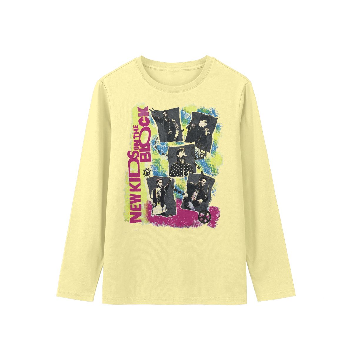 New Kids on the Block 1989 Vintage Graphic Text T-Shirt Retro 80s Pop Band Tee Stylish Typography