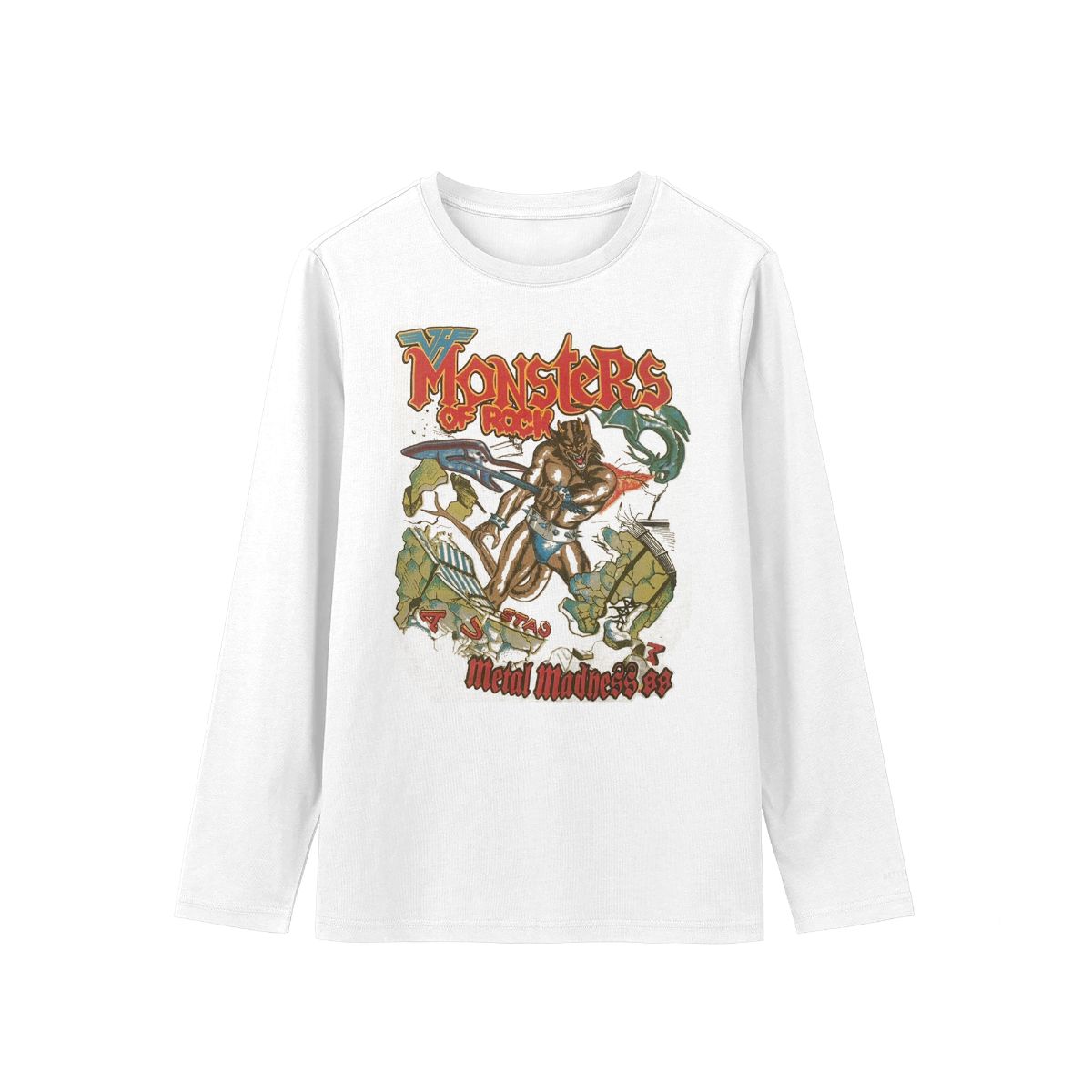 1988 Monsters of Rock Metal Madness Vintage T-Shirt Retro Heavy Metal Festival Graphic Tee 80s Rock Band Style Unisex 
