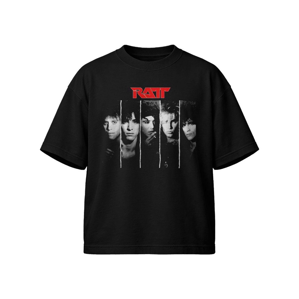 Vintage Ratt Band T-Shirt – Retro 80s Glam Metal Graphic Tee, Classic Rock Streetwear, Unisex Oversized Brown Shirt
