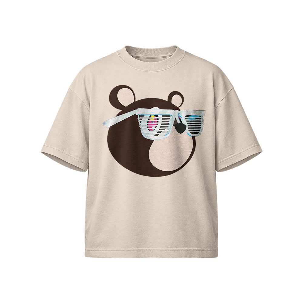 2007 Kanye West Glow In The Dark Tour Vintage Rap T-Shirt, Murakami Bear Hip Hop Graphic Tee, Y2K Streetwear Shirt