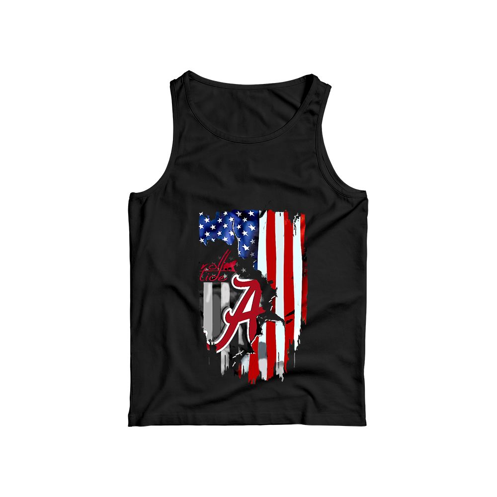 Alabama Crimson Tide Vintage Flag T-Shirt, Retro College Sports Graphic Tee, Americana Streetwear Shirt