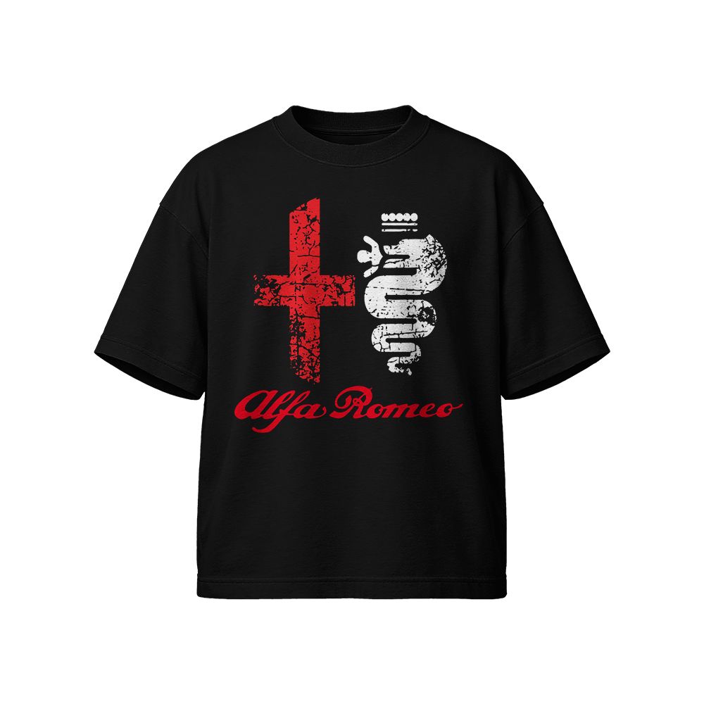 Alfa Romeo Vintage Racing Logo T-Shirt, Retro Italian Car Graphic Tee, Motorsport Streetwear Shirt