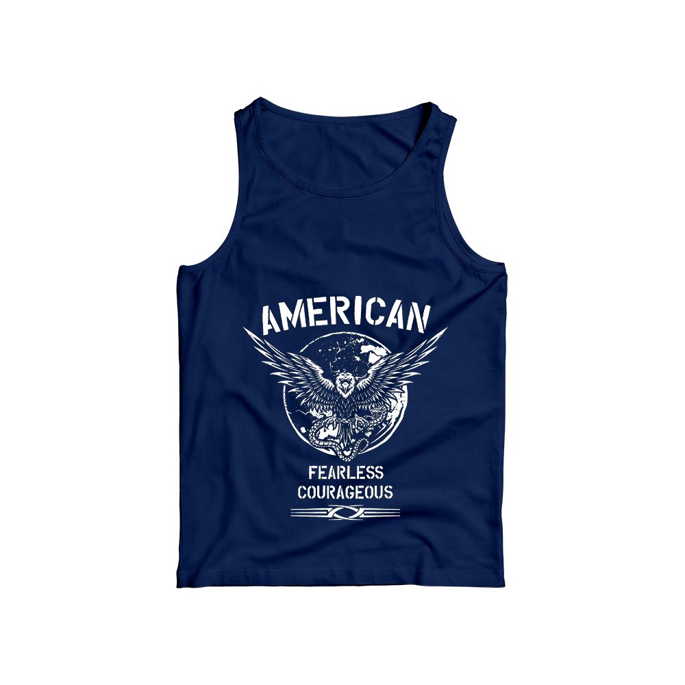 American Fearless Courageous Vintage Graphic T-Shirt, Patriotic Motivation Streetwear Tee, Retro Americana Shirt