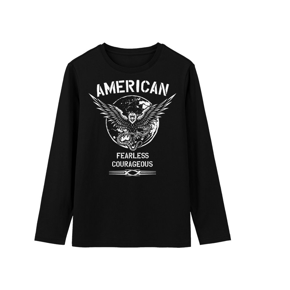 American Fearless Courageous Vintage Graphic T-Shirt, Patriotic Motivation Streetwear Tee, Retro Americana Shirt