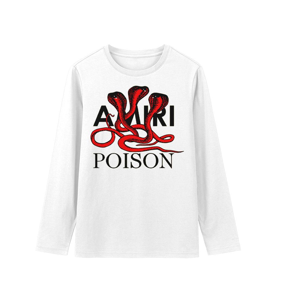 AMIRI Poison Snake Vintage Fashion T-Shirt, Luxury Streetwear Graphic Tee, Designer Style Shirt